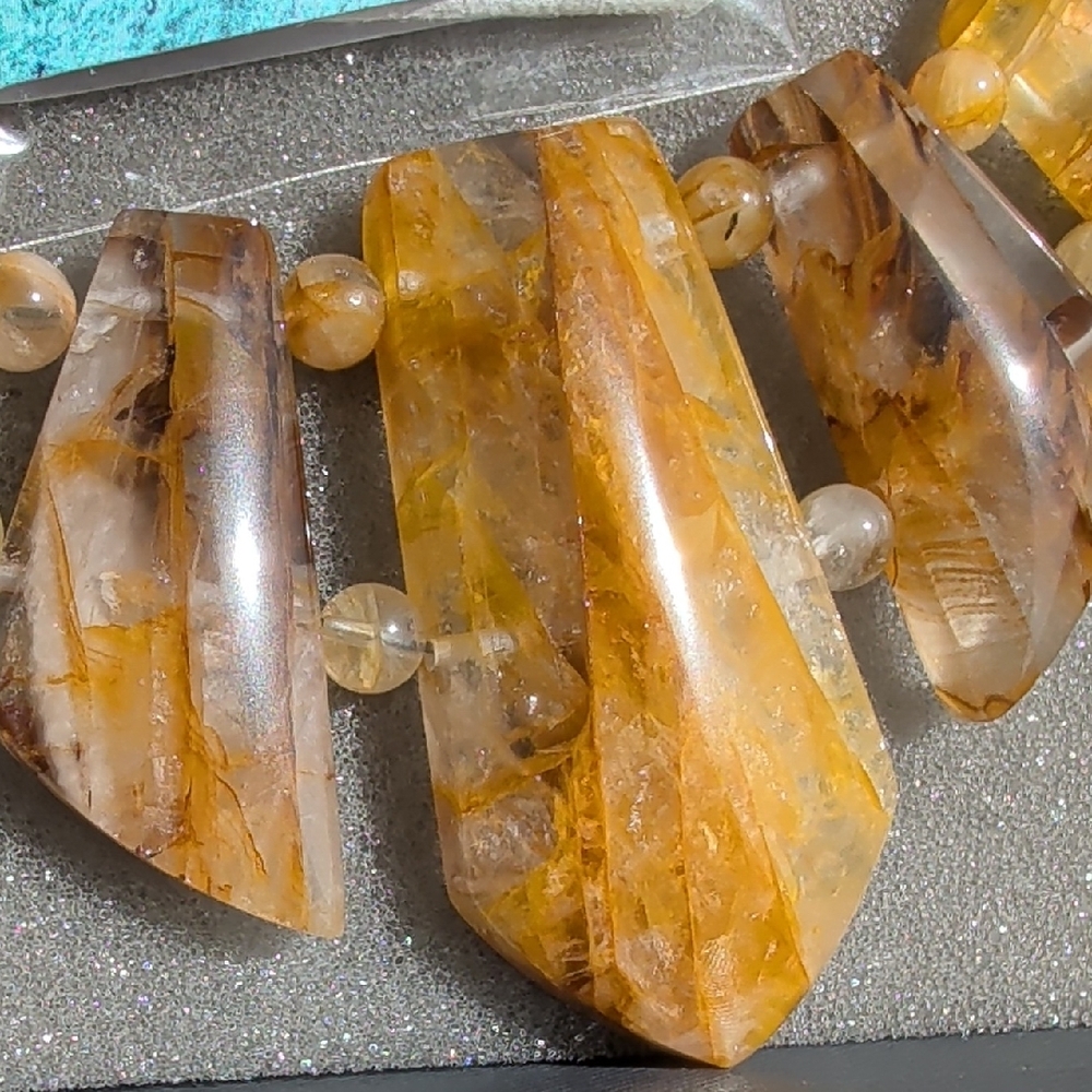 NIB Jay King Honey Brown Faceted Stone Necklace - Picture 3 of 4